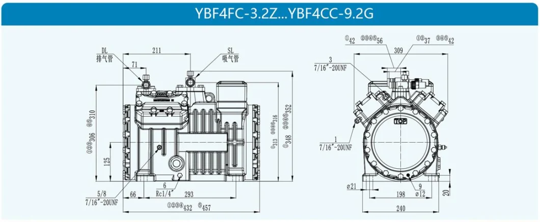 Semi-Hermetic Refrigeration Compressor